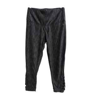 Danskin Now Leggings Womens Medium Active Black Ladder‎ Cutout Cropped
